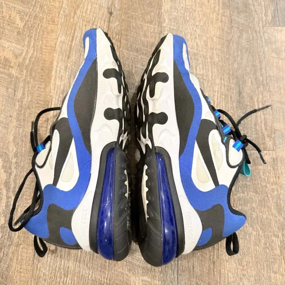 Nike Air Max 270 React Sneakers White Blue Black BQ0103-105 size 4.5 big kids